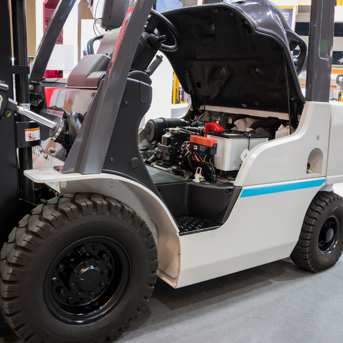 The Importance of Planned Forklift Maintenance Forklift with the seat up ready for preventative maintenance
