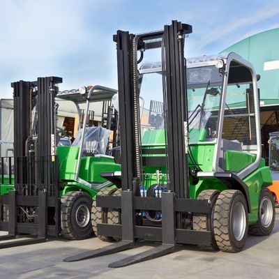How To Choose The Right Type of Forklift Mast Forklift with mast sitting in dealership lot