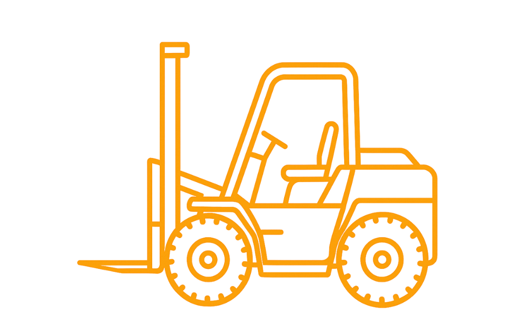 yellow icon of a high-capacity piggyback forklift
